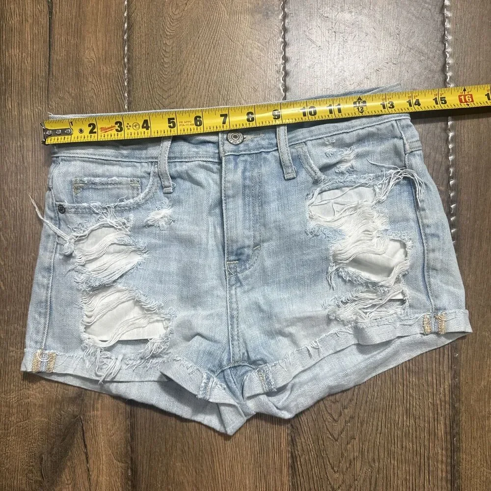 Lot of 2 American Eagle & Abercrombie Blue Denim Distressed Shorts (0/00) W27 - Picture 8 of 10